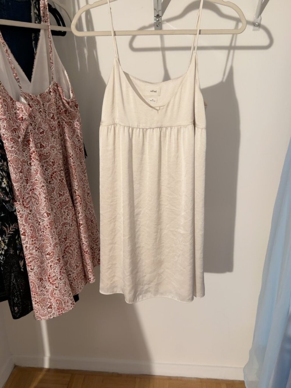 Wilfred Aritzia Lover Satin Babydoll Slip Mini Dress M